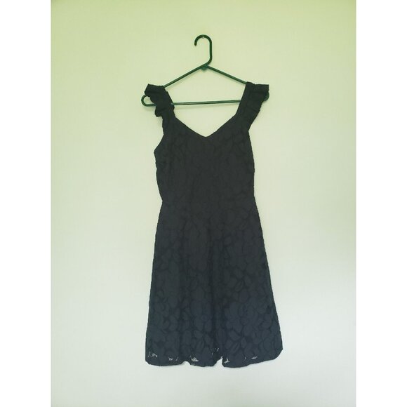 Monteau Dresses & Skirts - Monteau Womens S Mini Dress Sleeveless Floral Lace Ruffle Strap Blue Floral NWT